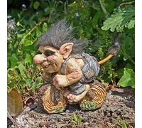 Prezents.com Petite sculpture fantaisie Troll sur un vélo - 12 cm de hauteur - Idéale comme décoration d’intérieur