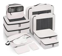 Prezon Cubes de rangement pour valise, lot de 10, organiseurs de bagages légers, cubes de rangement pour accessoires de voyage