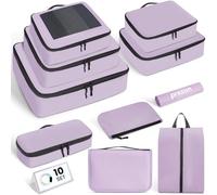 Prezon Cubes de rangement pour valise, lot de 10, organiseurs de bagages légers, cubes de rangement pour accessoires de voyage
