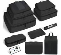 Prezon Cubes de rangement pour valise, lot de 10, organiseurs de bagages légers, cubes de rangement pour accessoires de voyage