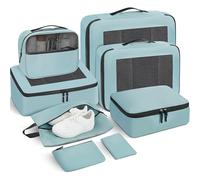 Prezon Cubes de rangement pour valise, lot de 8, organiseurs de bagages légers, cubes de rangement pour accessoires de voyage