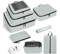 Prezon Cubes de rangement pour valise, lot de 8, organiseurs de bagages légers, cubes de rangement pour accessoires de voyage