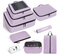 Prezon Cubes de rangement pour valise, lot de 8, organiseurs de bagages légers, cubes de rangement pour accessoires de voyage