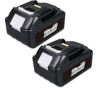 Prezoye Lot de 2 batteries de rechange Li-ion 18 V 5,0 Ah pour Makita 18 V Compatible avec BL1850B BL1860B BL1840B BL1830B BL1815 194205-3 LXT400
