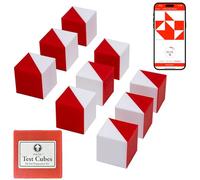 PrfcNL Cubes de test IQ (édition naturelle) 9 cubes Kohs, entraînement pour le test de conception de blocs, tests BDT, WPPSI, WAIS et WISC, blocs éducatifs Montessori pour améliorer la concentration