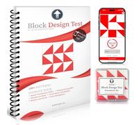 PrfcNL Ensemble pour la pratique et l'examen de test de QI comme BDT, WISC, WPPSI, WAIS avec plus de 100 motifs, application mobile, blocs 3D et manuel, kit éducatif Montessori pour vous aider à conce