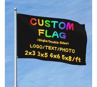 PRFELMG Drapeau de Jardin personnalisé 3x5Ft Double Impression - Ajoutez une Bannière personnalisé avec Photo/Logo/Texte, Parfait pour Festivals et Réunions en Plein Air