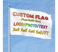 PRFELMG Drapeau personnalisé 2x3 Ft - Ajoutez Votre Texte, Logo ou Photo - Bannière personnalisée pour Extérieur, pour la décoration de jardin extérieur, Impression Double Face