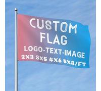 PRFELMG Drapeau Personnalisé 2x3 Ft - Conception de drapeau avec votre texte, logo, ou photo - Bannière personnalisé pour jardin, chambre, festival, fête, signalisation - Double face.