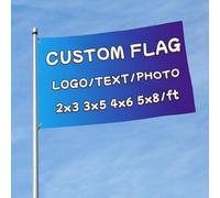 PRFELMG Drapeau personnalisé Simple Face, Ajoutez Votre Propre Texte/Logo/Photo, Drapeaux Décorative et Bannière personnalisés pour Entreprise, Cadeaux, Décorations de Maison