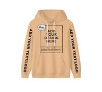 PRFELMG Hoodie personnalisé Ajoutez Votre Propre Photo/Texte, Hoodie Unisexe Hommes Femmes, créez Votre Propre nom ou Logo, Sweat personnalisé pour Couple, imprimé Devant/Dos/Manche
