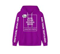 PRFELMG Hoodie personnalisé Ajoutez Votre Propre Photo/Texte, Hoodie Unisexe Hommes Femmes, créez Votre Propre nom ou Logo, Sweat personnalisé pour Couple, imprimé Devant/Dos/Manche