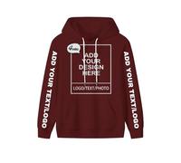 PRFELMG Hoodie personnalisé Ajoutez Votre Propre Photo/Texte, Hoodie Unisexe Hommes Femmes, créez Votre Propre nom ou Logo, Sweat personnalisé pour Couple, imprimé Devant/Dos/Manche