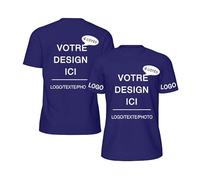PRFELMG Tee Shirt Personnalisable Homme Femme, T Shirt personnalisé, Ajoutez Votre Image/Texte/Logo à Votre personnalisé en Gros,Personnalisation Recto, Verso et Manches