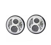 PRFGSGVBV Phare Avant 1 Paire Pour Suzuki Pour Voiture Samurai 4x4 7 Pouces Phare Led Salut/bas H4 Halo Yeux DRL Ensemble De Phares Projecteur Avants(50w Halo Chrome)