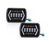 PRFGSGVBV Phare Avant Phare Carré LED Pour YJ Pour Cherokee Pour XJ Camions H4 90W 7x6 5x7 Pouces Clignotant Blanc DRL Ambre 2 Pièces Projecteur Avants