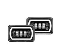 PRFGSGVBV Phare Avant Pour Offroad Pour Camions HL 4x6 Pouces 12V Phare Carré Noir Couleur DRL LED Accessoires De Lumière Conduite Rectangulaires Projecteur Avants(2pc LED Headlight)