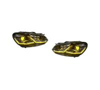 PRFGSGVBV Phare Avant Pour VW Pour GOLF 6 2008-2013 2 Pièces Lentille LED-avec Ampoule Phare De Voiture Assemblage Lampe Frontale DRL Clignotants Phares Projecteur Avants(Black Line Dual LHD)