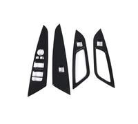 PRFGSGVBV Poignée Porte Intérieure Autocollant Décoratif pour Bouton De Lève-vitre De Voiture pour Série 4 pour G22 pour G23 pour G26 2020 - 2023 Intérieur Tirette Porte(4 Door Black)
