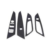 PRFGSGVBV Poignée Porte Intérieure Autocollant Décoratif pour Bouton De Lève-vitre De Voiture pour Série 4 pour G22 pour G23 pour G26 2020 - 2023 Intérieur Tirette Porte(4 Door Carbon Fiber)