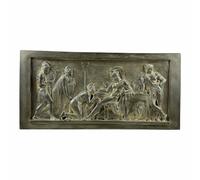 Priam Pleads with Achille Relief - Sculpture murale Iliade d'Homère, en plâtre dur Moldano, copie de musée, 50 cm