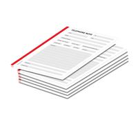PRICARO Bloc-notes téléphonique, DIN A6, non perforé, rouge, 5 pièces, version linguistique anglaise