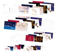 PRICARO Cartes de Noël avec enveloppes et cartes postales "Motifs 2", 50 pièces