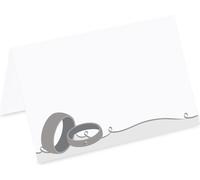 PRICARO Cartes de table "Anneaux", argent, 50 pièces