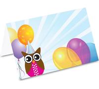 PRICARO Cartes de table "Hibou d'anniversaire", 50 pièces