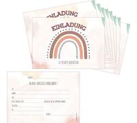 PRICARO Cartes d'invitation anniversaire enfant, A6 "Arc-en-ciel 1", 10 pièces