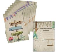 PRICARO Cartes d'invitation anniversaire enfant, A6 "Forêt d'escalade", 10 pièces
