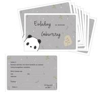 PRICARO Cartes d'invitation anniversaire enfant, A6 "Panda Bear", 10 pièces