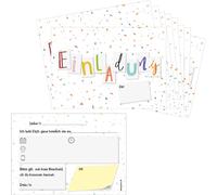 PRICARO Cartes d'invitation d'anniversaire pour enfants, A6 "Letters", 10 pièces
