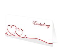 pricaro Cartes d'invitation Faire Part Mariage Geschwungene Cœur Rouge, Lot de 25