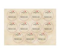 PRICARO Étiquettes "Marmelade Sticker" marron, A5, 55 pièces