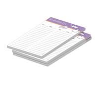 PRICARO Liste de courses "Food", Lila, DIN A5, 3 pièces, version linguistique anglaise
