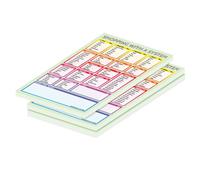 PRICARO Liste de courses "System", Coloré, DIN A5, 3 pièces, version linguistique anglaise