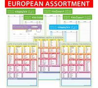 PRICARO Liste de courses "Typo", Vert, DIN A5, 3 pièces, version linguistique française