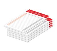 PRICARO Lot de 5 listes de courses magnétiques Typo Rouge A6 50 feuilles