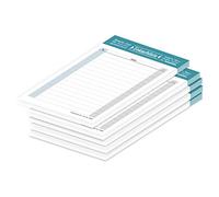 PRICARO Lot de 5 listes de courses magnétiques Typo Turquoise Format A6 50 feuilles