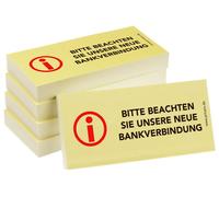 PRICARO Notes repositionnables "Nouvelles coordonnées bancaires", 100 feuilles, 5 pièces