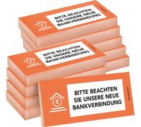 PRICARO Notes repositionnables "Nouvelles coordonnées bancaires", orange, 100 feuilles, 10 pièces