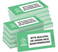PRICARO Notes repositionnables "Nouvelles coordonnées bancaires", vert, 100 feuilles, 10 pièces