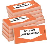 PRICARO Papillons adhésifs "Signez ici", bas, orange, 100 feuilles, 10 pièces