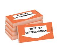 PRICARO Papillons adhésifs "Signez ici", bas, orange, 100 feuilles, 5 pièces