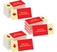 PRICARO Papillons adhésifs "Signez ici", divers, rouge, 100 feuilles, 15 pièces
