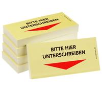 PRICARO Papillons adhésifs "Signez ici", flèche en bas, 100 feuilles, 5 pièces