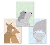 PRICARO Toile "Amour des animaux", 20 x 30 cm, lot de 3