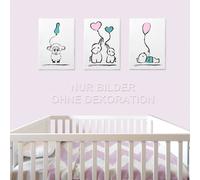 PRICARO Toile "Baby-Girl", 20 x 30 cm, set de 3 pièces