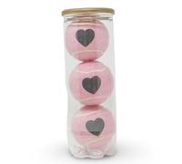 Price - Balles de Tennis - Type 2 - Motif Coeur - Fabriqué au Royaume-Uni - Rose Pâle (1 tube de 3 Balles)
